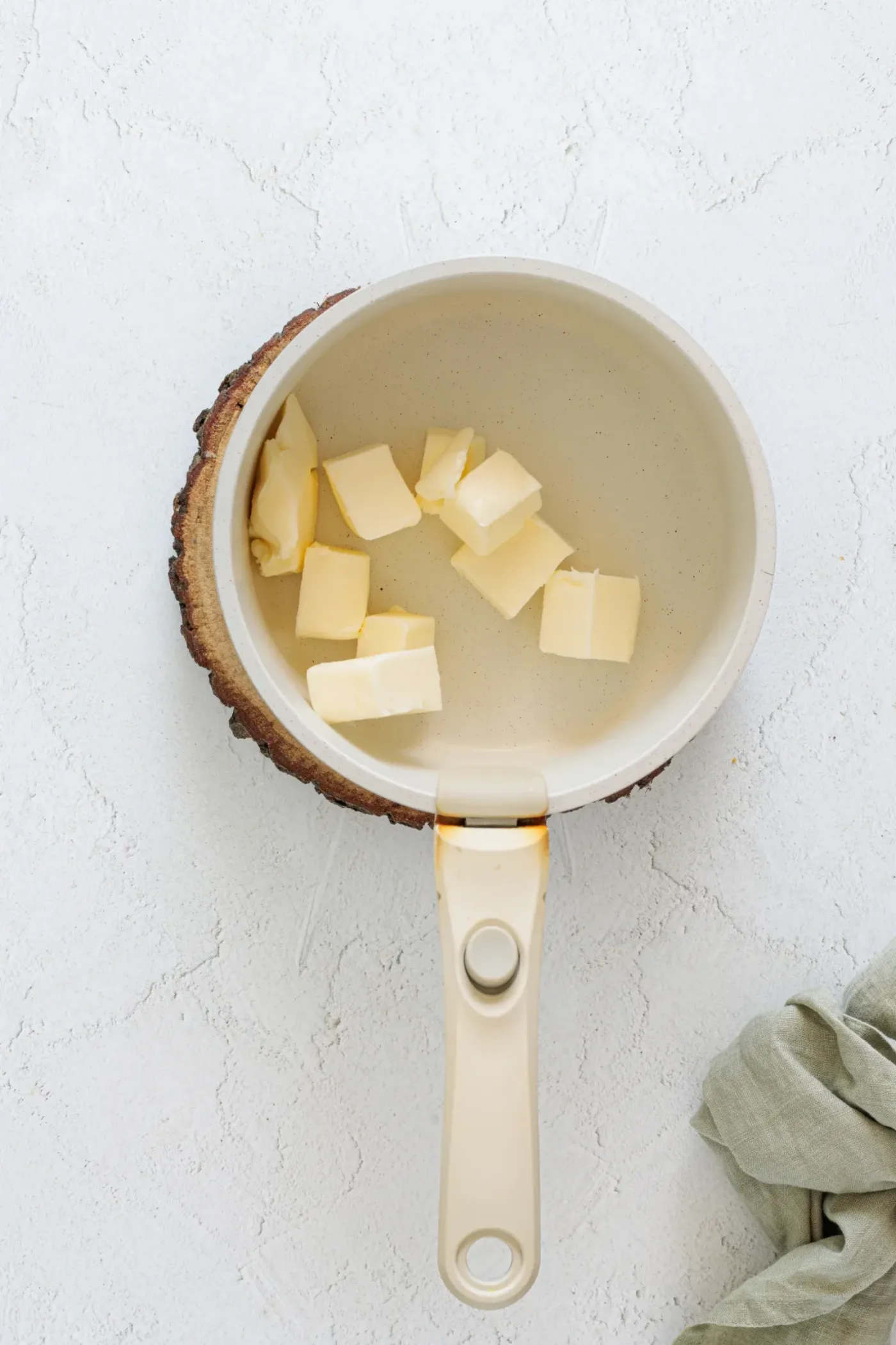 Butter melting in a small saucepan