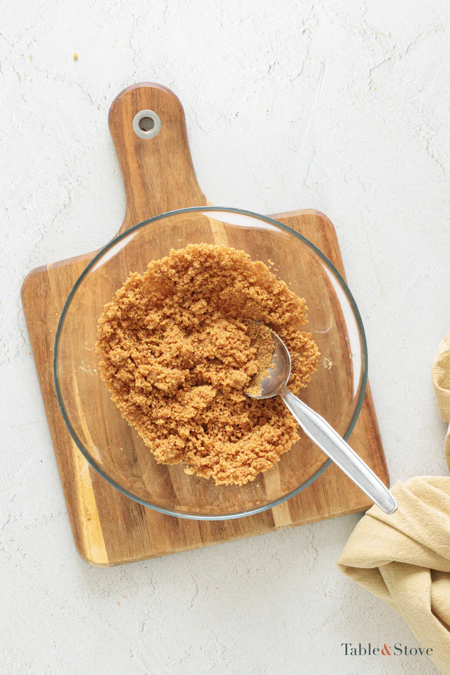 Cookie crumbs mixed with melted butter